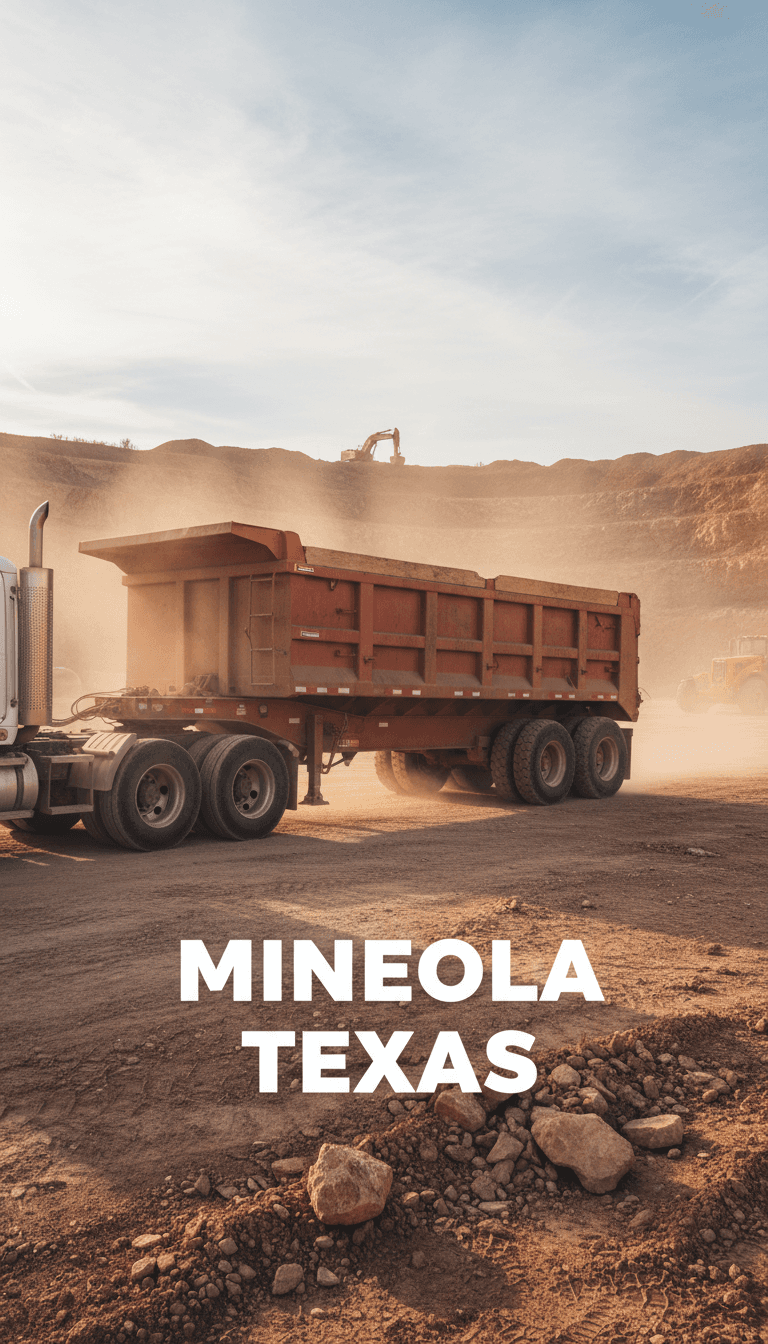 14-ft dump bed trailer loaded with construction materials in Mineola, Texas